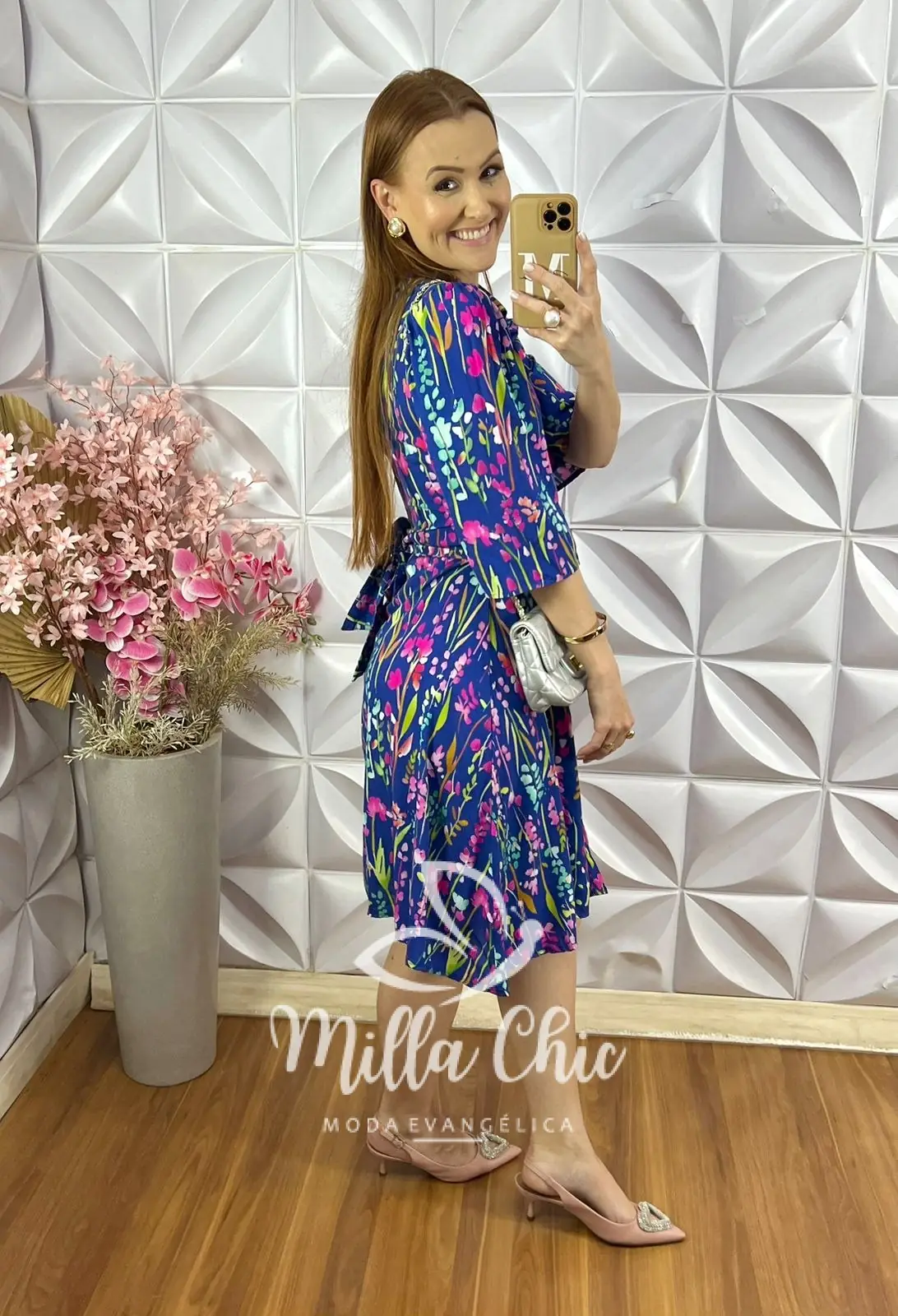 Vestido Aurora em Viscolinho – Estampa Aquarela – Milla Chic Vestido Aurora em Viscolinho - Estampa Aquarela - Milla Chic