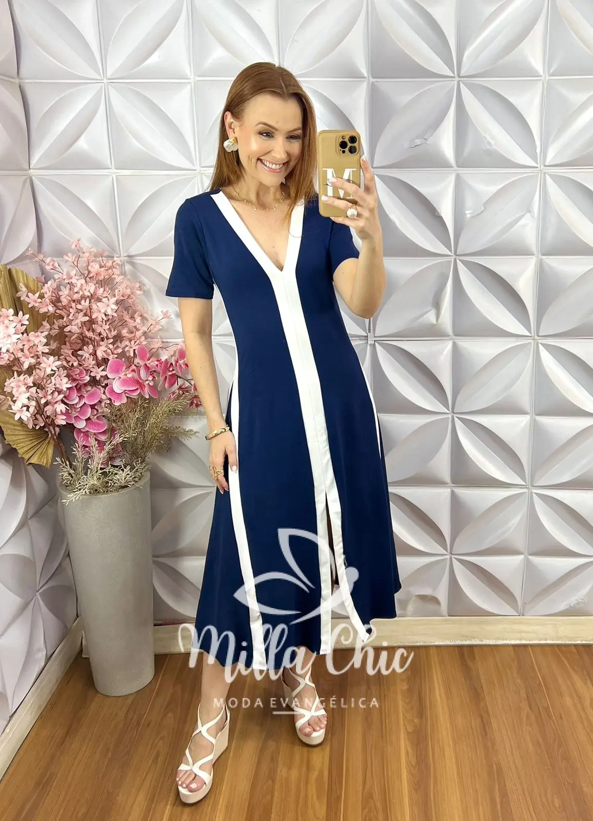 Vestido Dafine Em Moletinho – Azul Marinho – Milla Chic Vestido Dafine Em Moletinho - Azul Marinho - Milla Chic