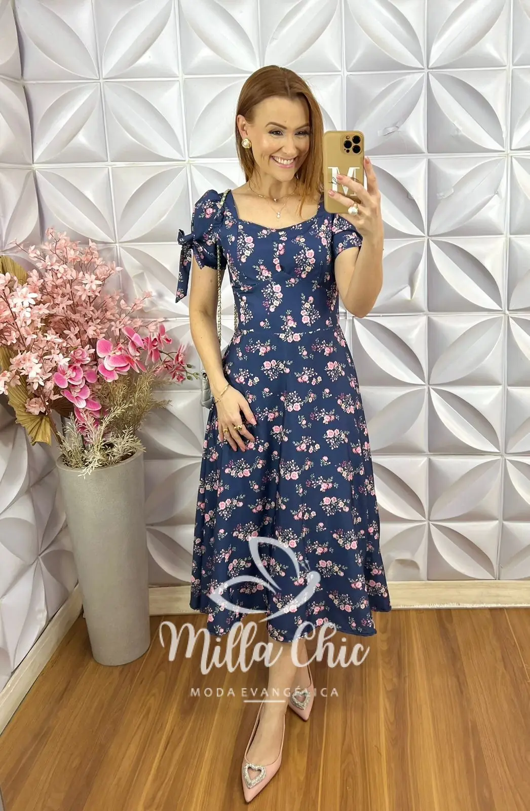 Vestido Donatella Em Crepe Seda – Azul índigo – Milla Chic Vestido Donatella Em Crepe Seda - Azul índigo - Milla Chic