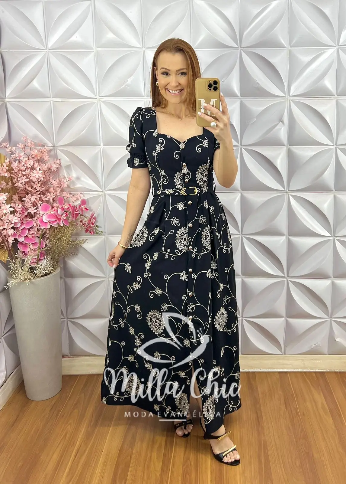 Vestido Rute Bordado – Preto – Milla Chic Vestido Rute Bordado - Preto - Milla Chic