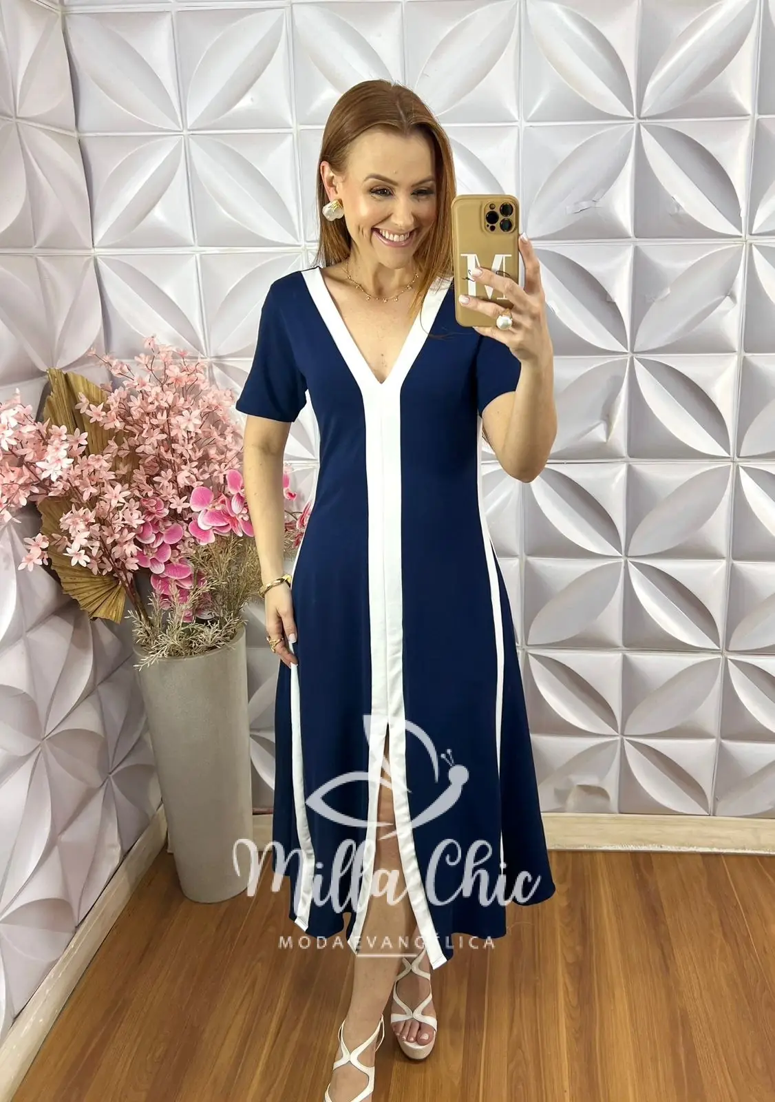 Vestido Dafine Em Moletinho – Azul Marinho – Milla Chic Vestido Dafine Em Moletinho - Azul Marinho - Milla Chic