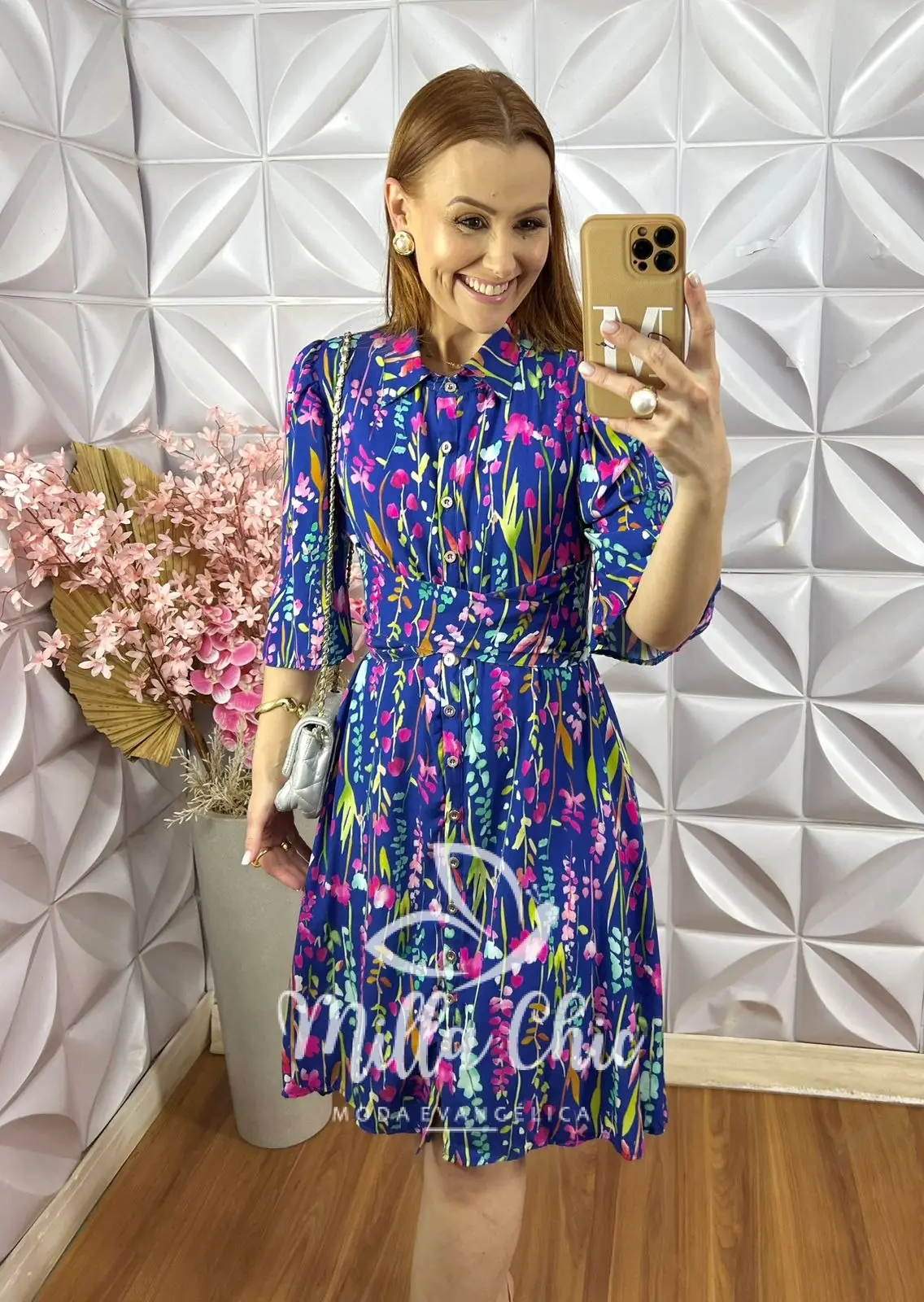 Vestido Aurora em Viscolinho – Estampa Aquarela – Milla Chic Vestido Aurora em Viscolinho - Estampa Aquarela - Milla Chic