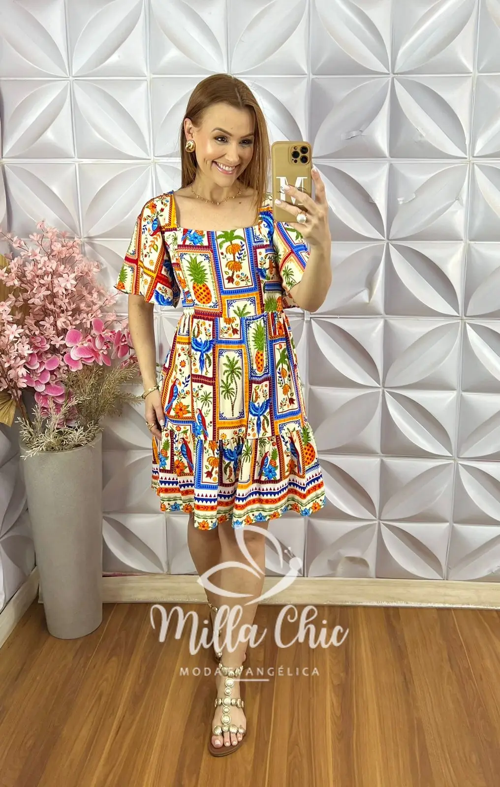 Vestido Hevelin em Viscosarja – Estampado – Milla Chic Vestido Hevelin em Viscosarja - Estampado - Milla Chic
