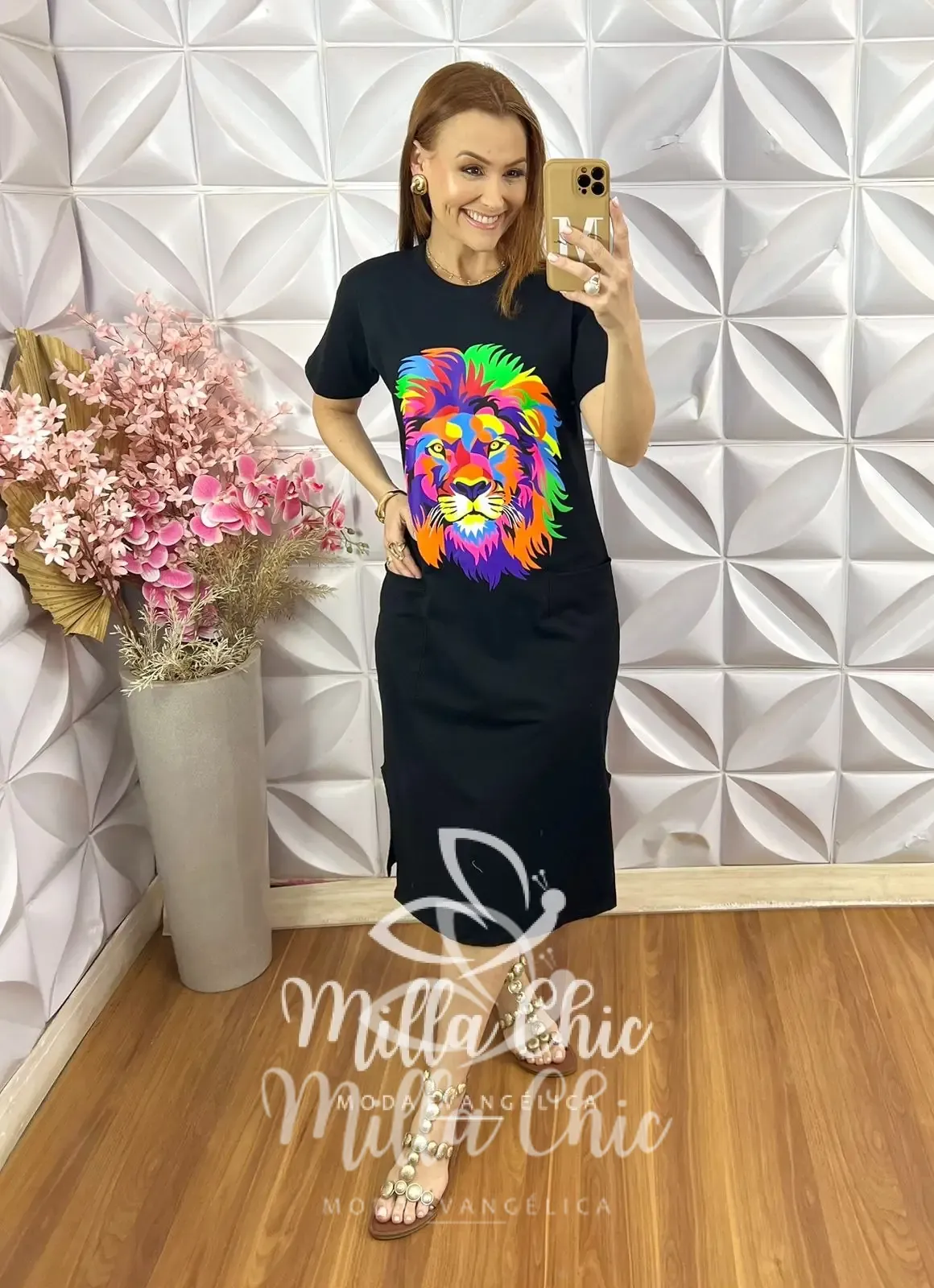 Vestido Athenas Em Malha Algodão – Preto – Milla Chic Vestido Athenas Em Malha Algodão - Preto - Milla Chic