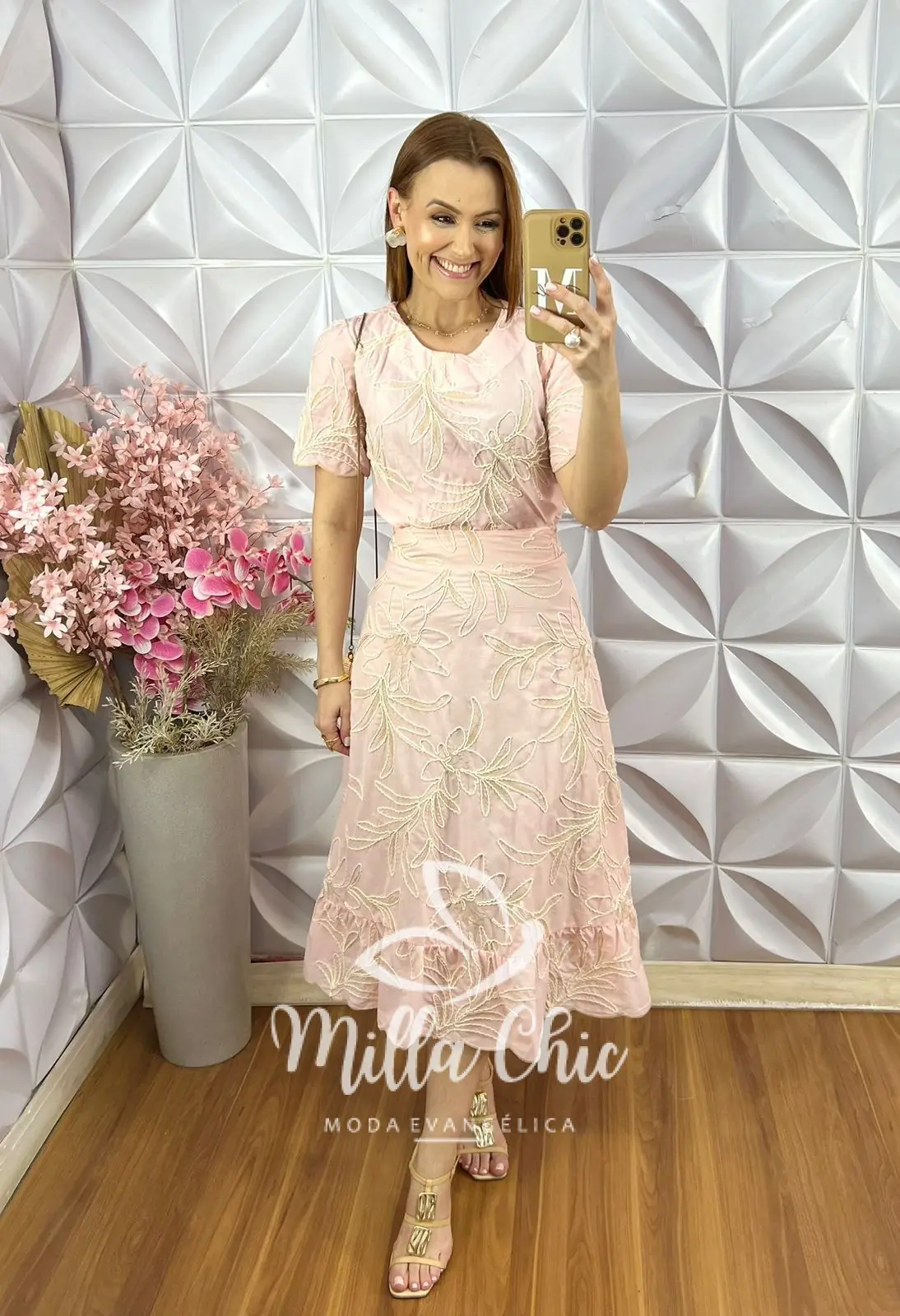Conjunto Malu Em Bordado Cordonê – Rosa Pó – Milla Chic Conjunto Malu Em Bordado Cordonê - Rosa Pó - Milla Chic