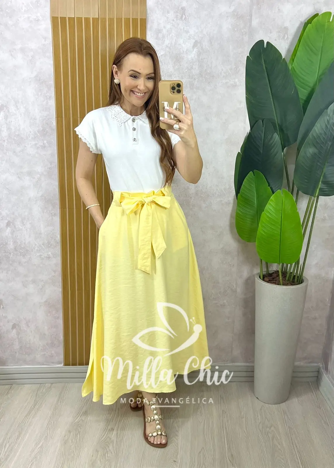 Saia Ayde Em Alfaiataria Marrant – Amarelo Manteiga – Milla Chic Saia Ayde Em Alfaiataria Marrant - Amarelo Manteiga - Milla Chic