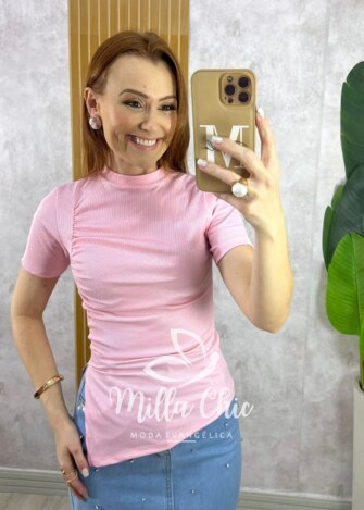 Blusa Emili Assimétrica - Rosa Baby - Milla Chic