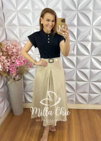 Milla Chic - millachic com br blusa estefanie em malha algodao preta Blusa Estefanie em Malha Algodão - Preta - Milla Chic