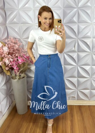 Blusa Hadia em Malha com Aplicação - Laranja - Milla Chic