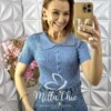 Milla Chic - millachic com br blusa lidiane em tricot modal azul caribe 1 Blusa Lidiane Em Tricot Modal - New Blue - Milla Chic