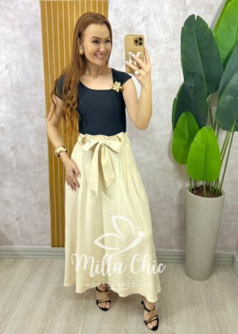Body Alba em Poliamida - Preto - Milla Chic
