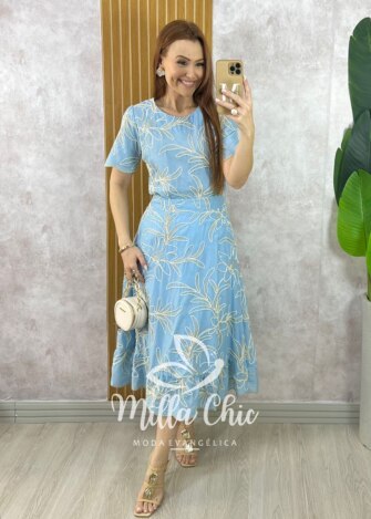 Milla Chic - millachic com br conjunto malu em bordado cordone azul ceu 1 Conjunto Malu Em Bordado Cordonê - Azul Céu - Milla Chic