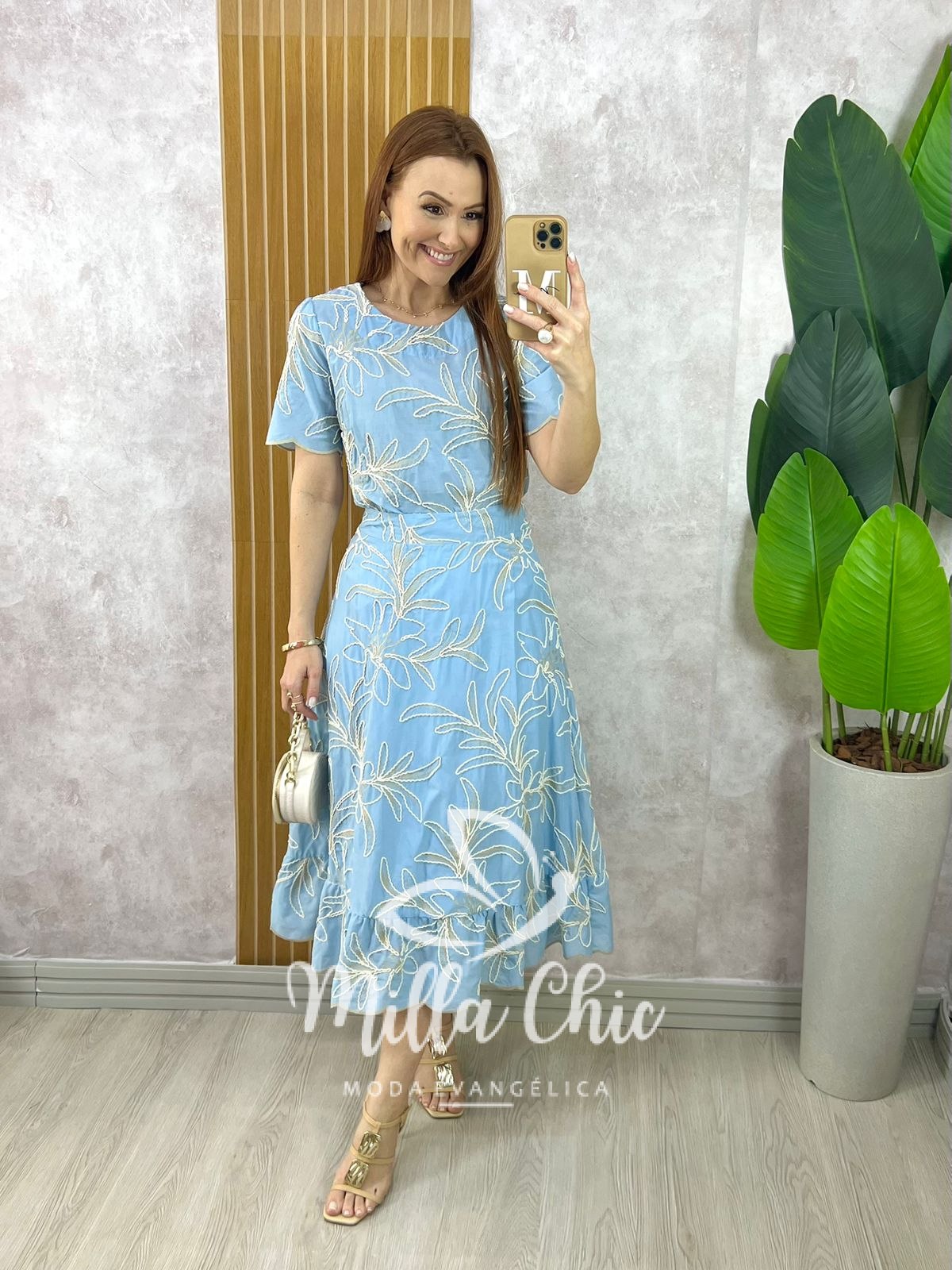 Milla Chic - millachic com br conjunto malu em bordado cordone azul ceu 2 Conjunto Malu Em Bordado Cordonê - Azul Céu - Milla Chic