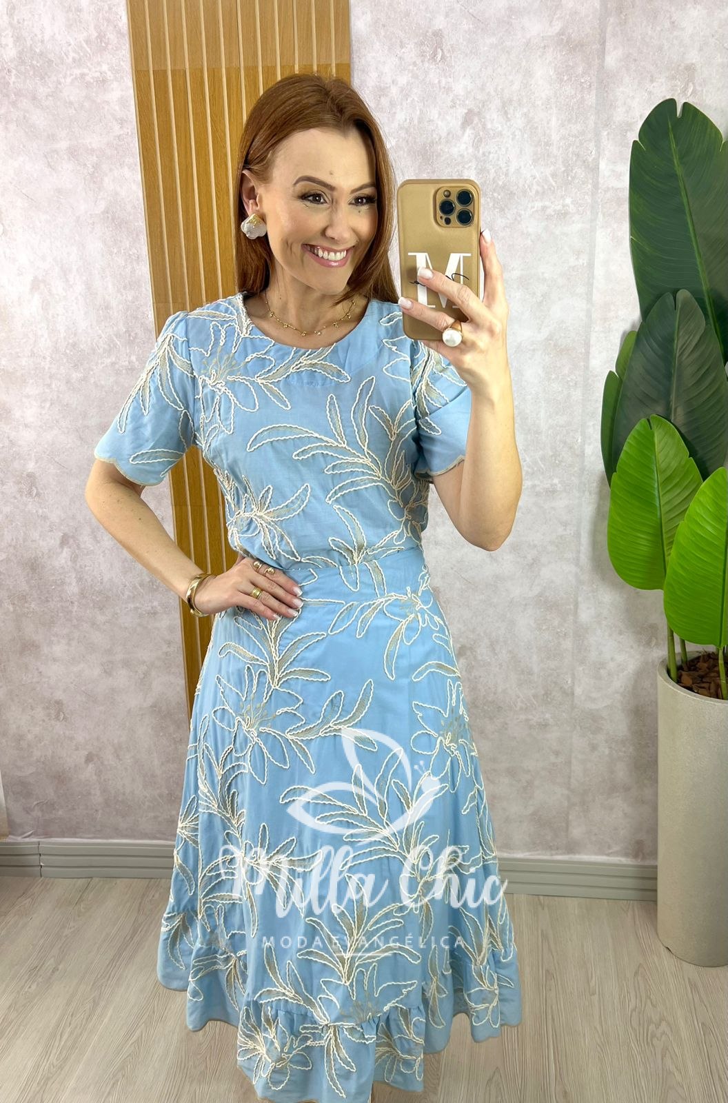 Milla Chic - millachic com br conjunto malu em bordado cordone azul ceu 3 Conjunto Malu Em Bordado Cordonê - Azul Céu - Milla Chic
