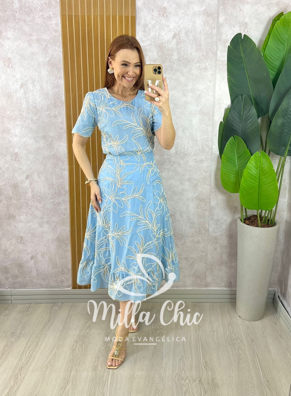 Milla Chic - millachic com br conjunto malu em bordado cordone azul ceu 4 Conjunto Malu Em Bordado Cordonê - Azul Céu - Milla Chic