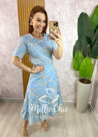 Milla Chic - millachic com br conjunto malu em bordado cordone azul ceu 5 Conjunto Malu Em Bordado Cordonê - Azul Céu - Milla Chic