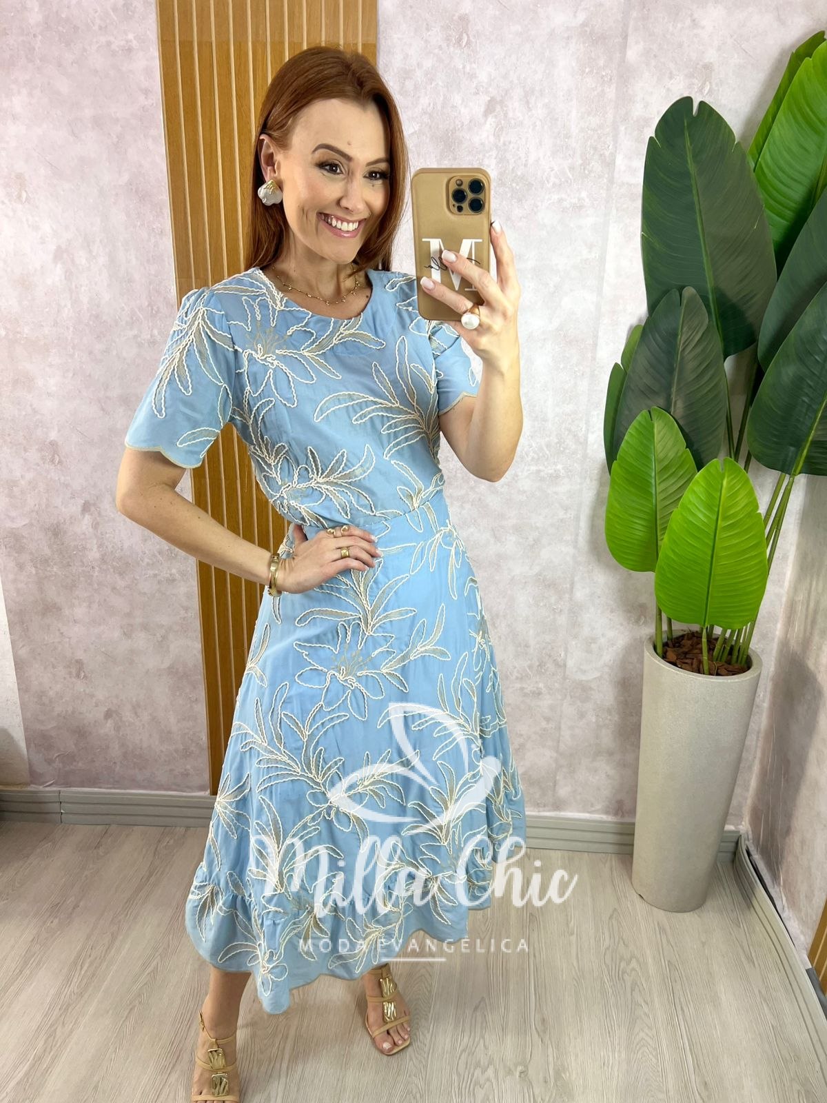 Milla Chic - millachic com br conjunto malu em bordado cordone azul ceu 5 Conjunto Malu Em Bordado Cordonê - Azul Céu - Milla Chic