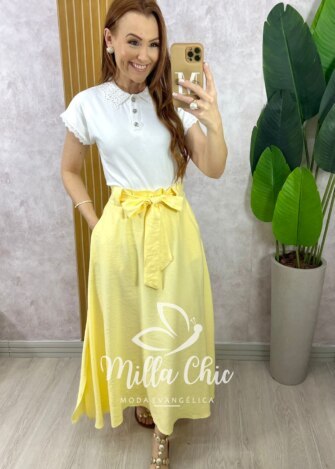 Milla Chic - millachic com br saia ayde em alfaiataria marrant amarelo manteiga 7 Saia Ayde Em Alfaiataria Marrant - Amarelo Manteiga - Milla Chic