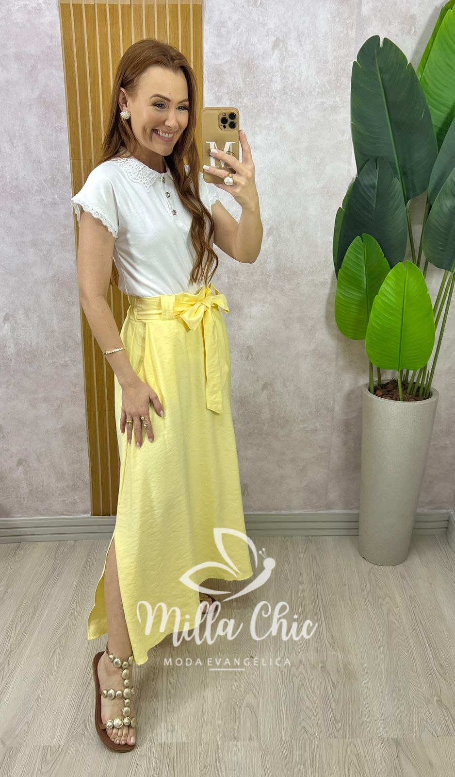 Milla Chic - millachic com br saia ayde em alfaiataria marrant amarelo manteiga 8 Saia Ayde Em Alfaiataria Marrant - Amarelo Manteiga - Milla Chic