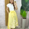 Saia Ayde Em Alfaiataria Marrant - Amarelo Manteiga - Milla Chic
