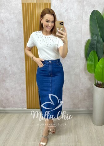 Saia Jeans Lara - Milla Chic