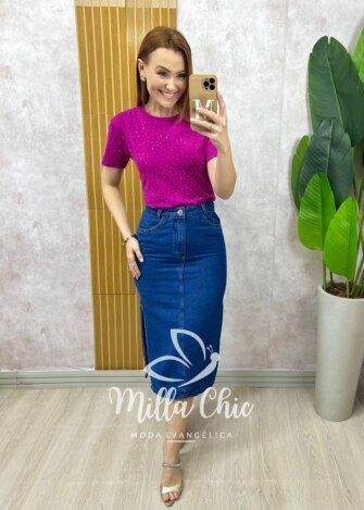 Saia Jeans Lara - Milla Chic