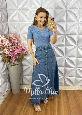 Saia jeans Maya - Milla Chic