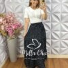 Saia longa Tiffany em Viscolinho - Poá - Milla Chic