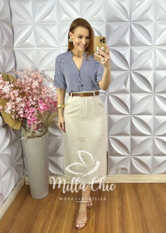 Milla Chic - millachic com br saia manuela em alfaiataria panacota 5 Saia Manuela em Alfaiataria - Panacota - Milla Chic