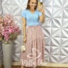 Saia Nanda em Viscolinho - Rosa - Milla Chic