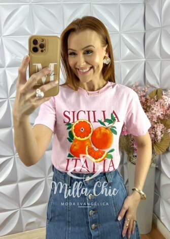 T-shirt Malha Algodão Itália - Branca - Milla Chic