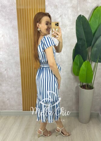 Vestido Abigail Listrado - Naval - Milla Chic