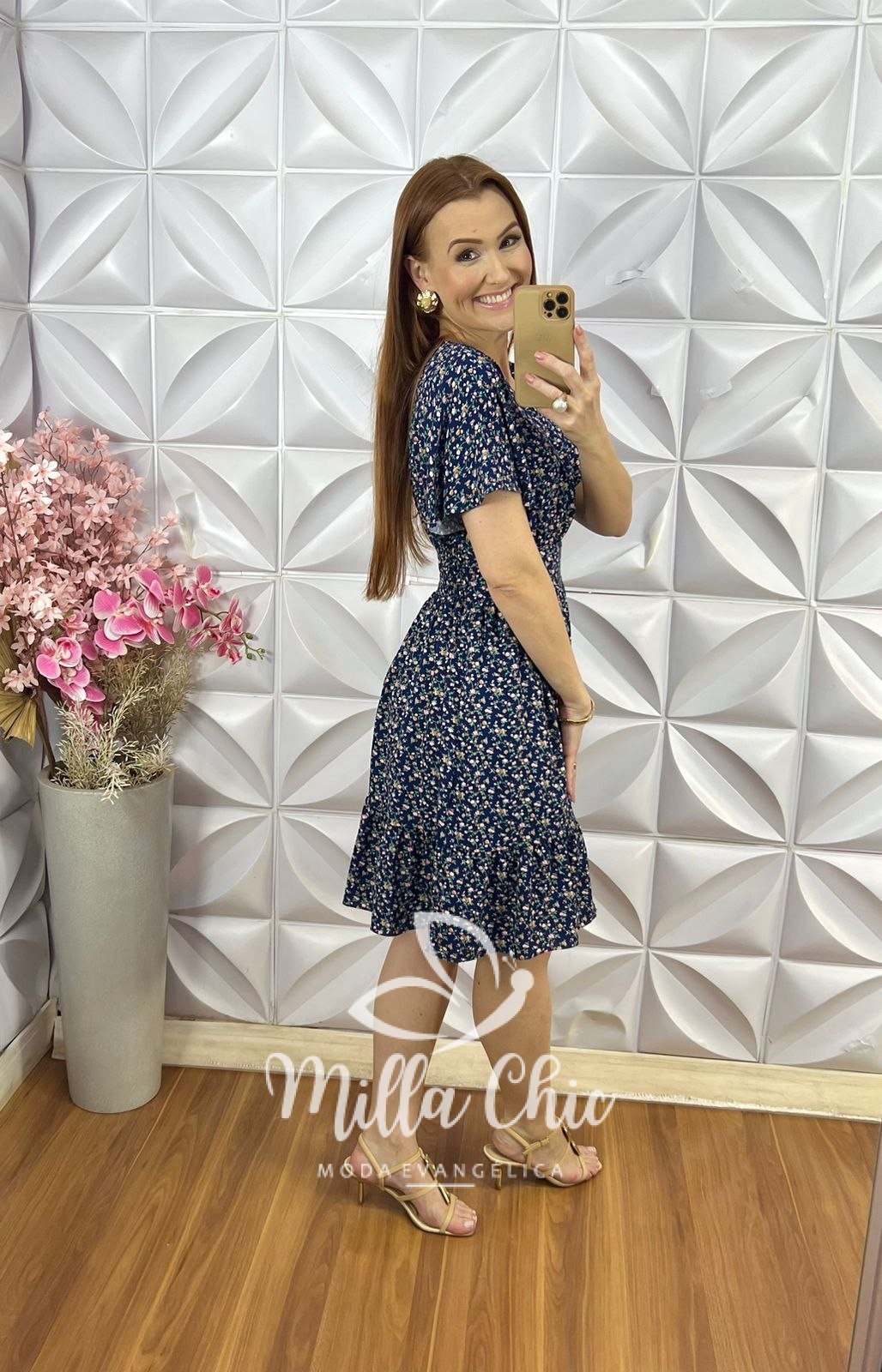 Milla Chic - millachic com br vestido analu em viscolinho estampado azul marinho copia 1 Vestido Analu em Viscolinho Estampado - Azul Marinho - Milla Chic