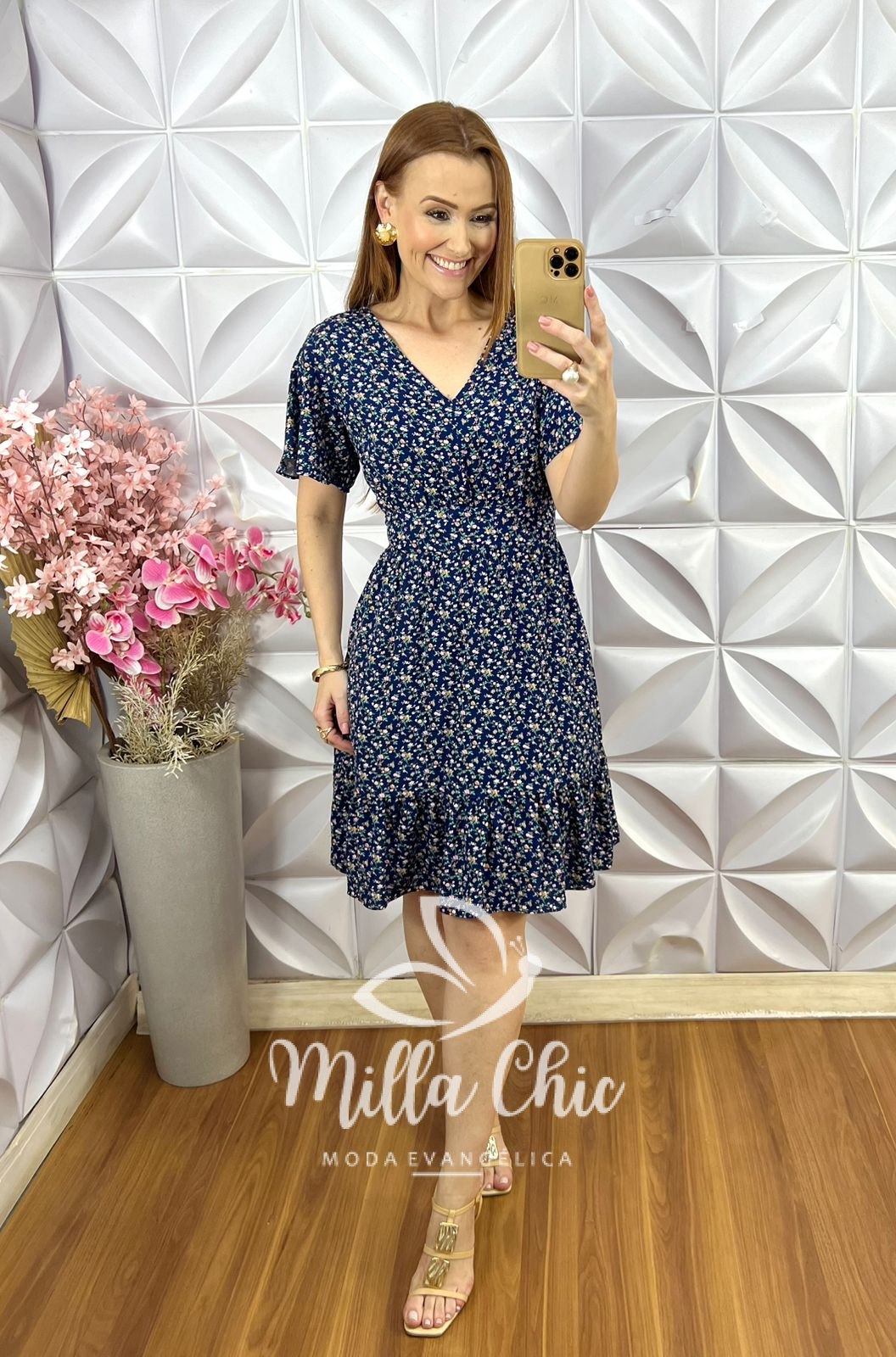 Milla Chic - millachic com br vestido analu em viscolinho estampado azul marinho copia 2 Vestido Analu em Viscolinho Estampado - Azul Marinho - Milla Chic