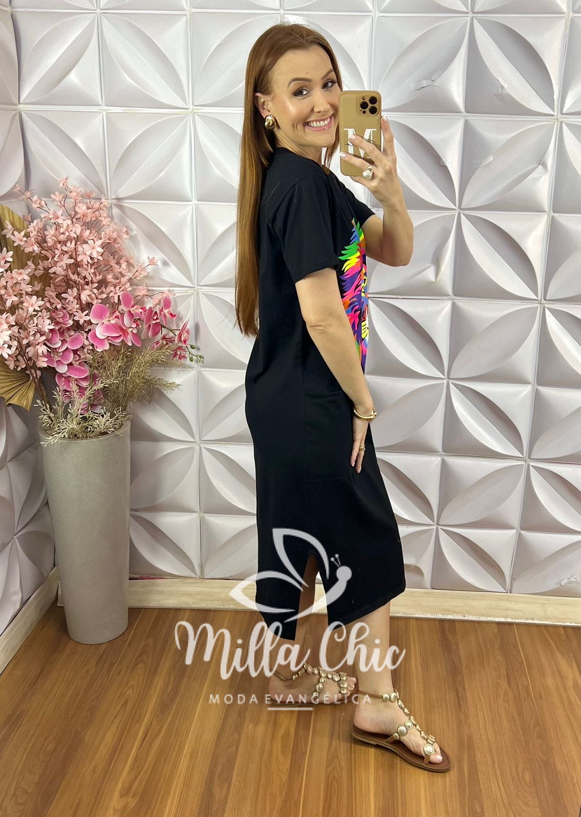Milla Chic - millachic com br vestido athenas em malha algodao 2 Vestido Athenas Em Malha Algodão - Preto - Milla Chic