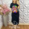 Vestido Athenas Em Malha Algodão - Preto - Milla Chic