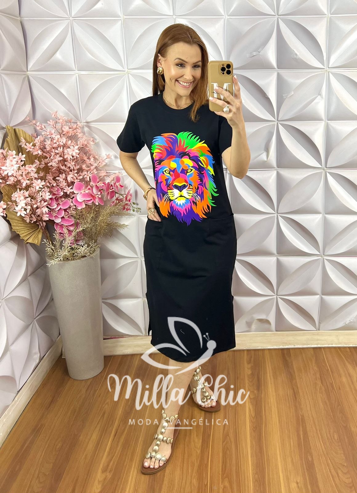 Milla Chic - millachic com br vestido athenas em malha algodao Vestido Athenas Em Malha Algodão - Preto - Milla Chic