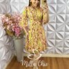 Vestido Aurora em Viscolinho - Estampa Aquarela - Milla Chic