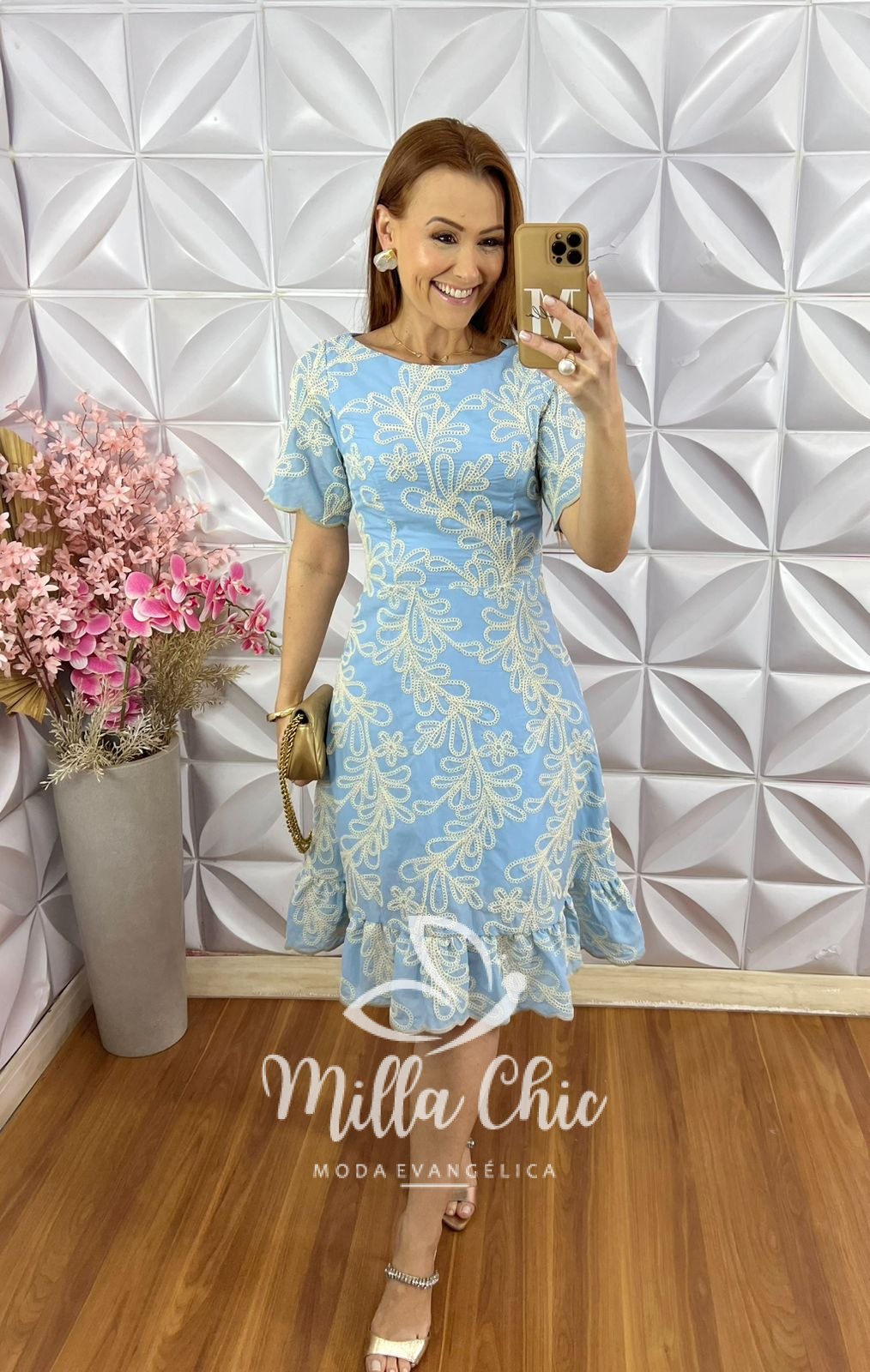 Milla Chic - millachic com br vestido carlota lesie bordado azul baby Vestido Carlota Lesie Bordado - Azul Baby - Milla Chic