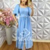 Vestido Celina em Viscose Sarjada - Azul - Milla Chic