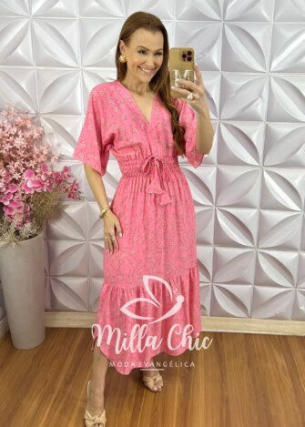 Vestido Chiara - Rosa Barbie - Milla Chic