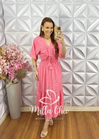 Vestido Chiara - Rosa Barbie - Milla Chic