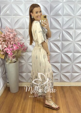 Milla Chic - millachic com br vestido chiara estampa preta off white copia 1 Vestido Chiara Estampa Preta - Off White - Milla Chic