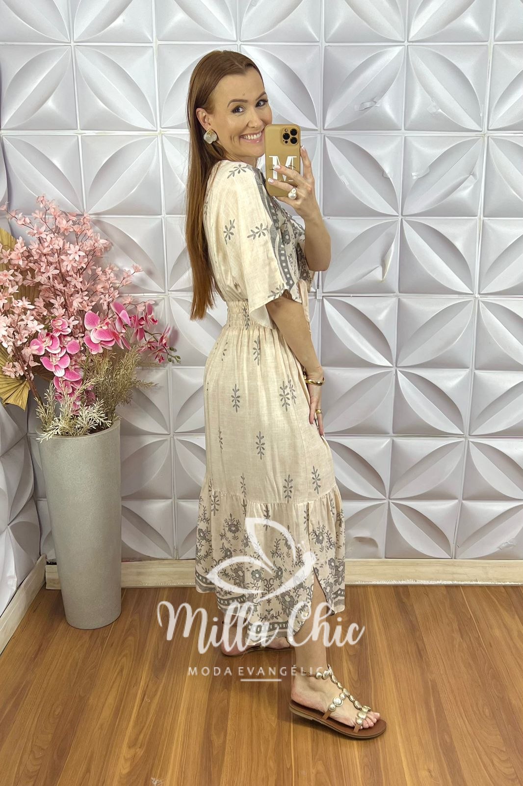 Milla Chic - millachic com br vestido chiara estampa preta off white copia 1 Vestido Chiara Estampa Preta - Off White - Milla Chic