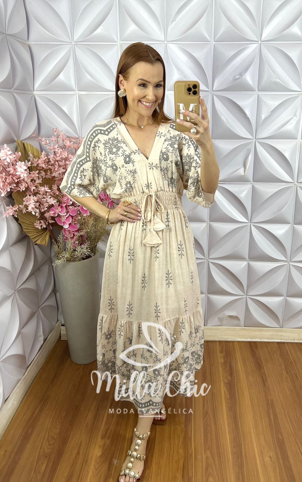 Milla Chic - millachic com br vestido chiara estampa preta off white copia 2 Vestido Chiara Estampa Preta - Off White - Milla Chic