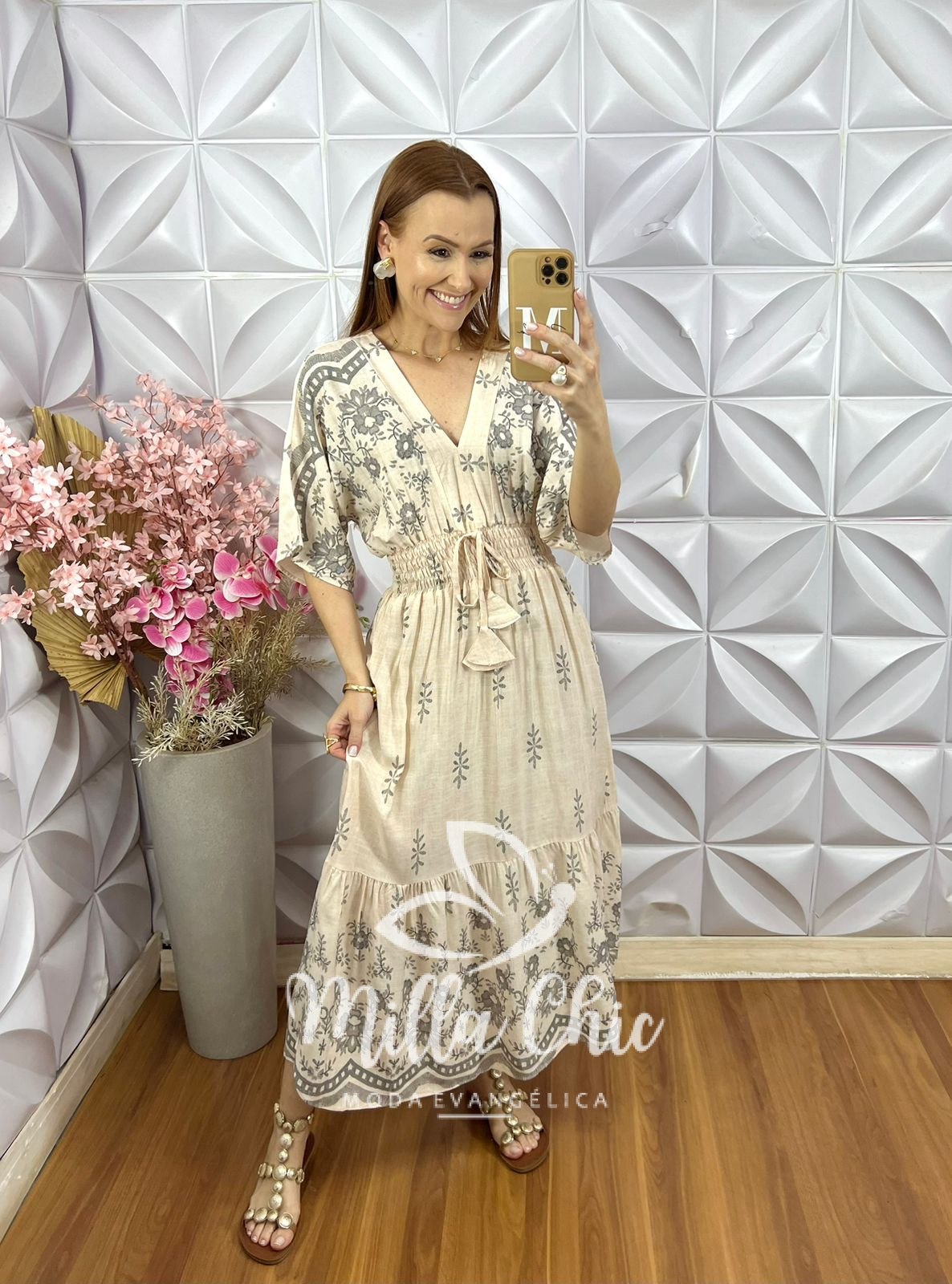 Milla Chic - millachic com br vestido chiara estampa preta off white copia 3 Vestido Chiara Estampa Preta - Off White - Milla Chic