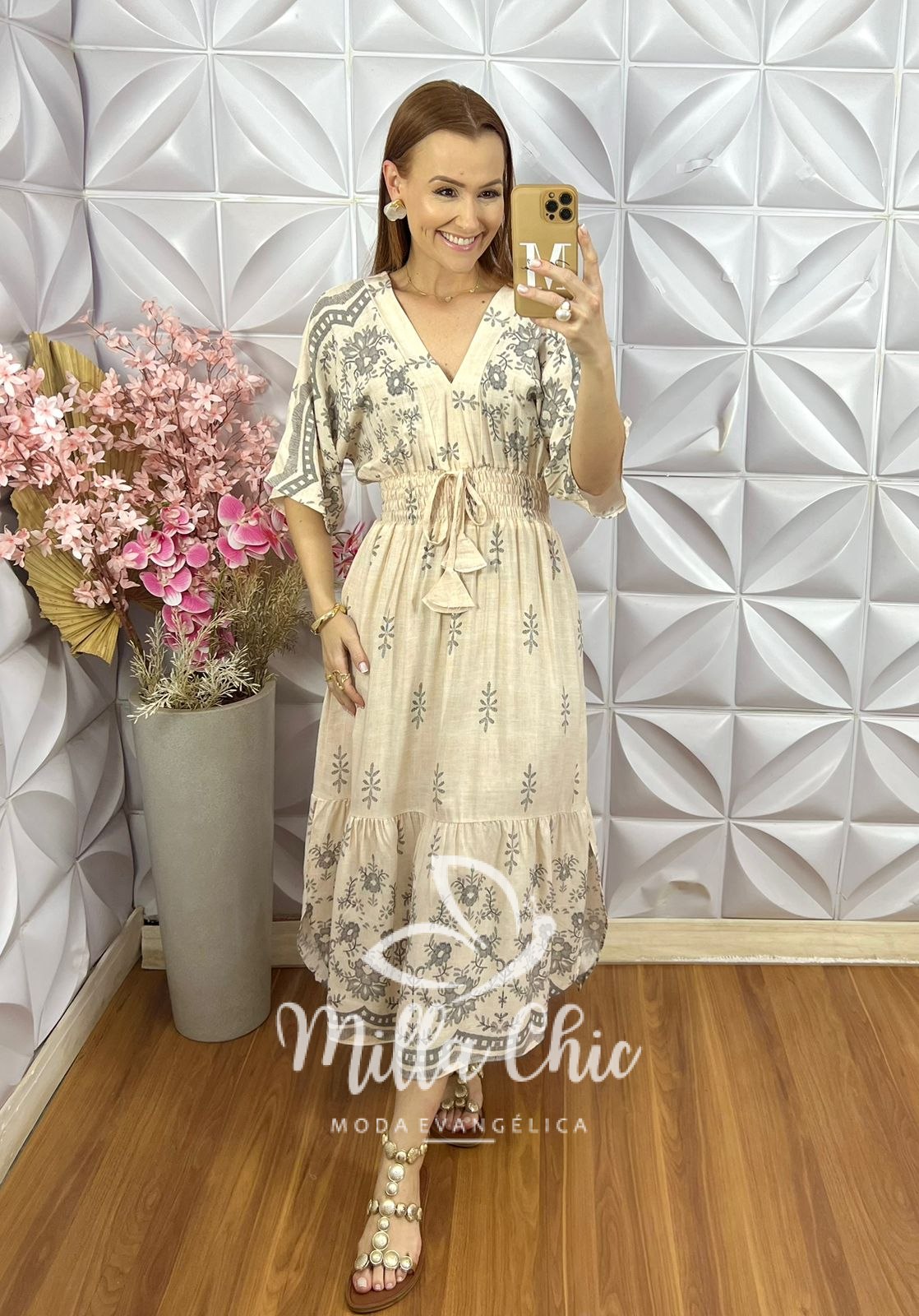Milla Chic - millachic com br vestido chiara estampa preta off white copia Vestido Chiara Estampa Preta - Off White - Milla Chic