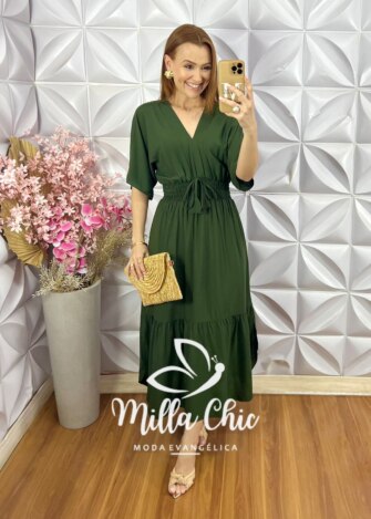 Vestido Chiara - Verde Militar - Milla Chic