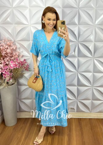Milla Chic - millachic com br vestido chiara verde militar copia 1 Vestido Chiara - Azul Céu - Milla Chic