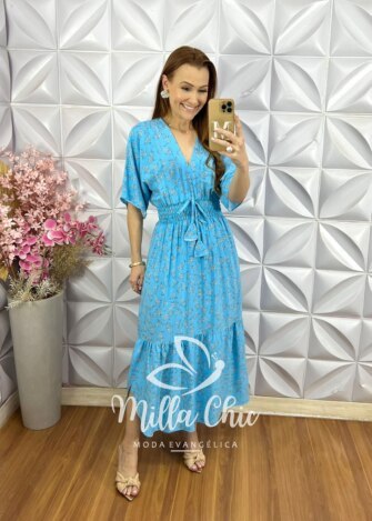 Milla Chic - millachic com br vestido chiara verde militar copia 2 Vestido Chiara - Azul Céu - Milla Chic